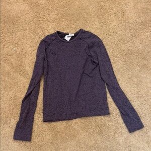 Purple patterned athleta girl long sleeve top